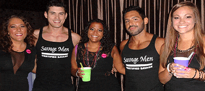 Male dancers with bachelorettes on tour.